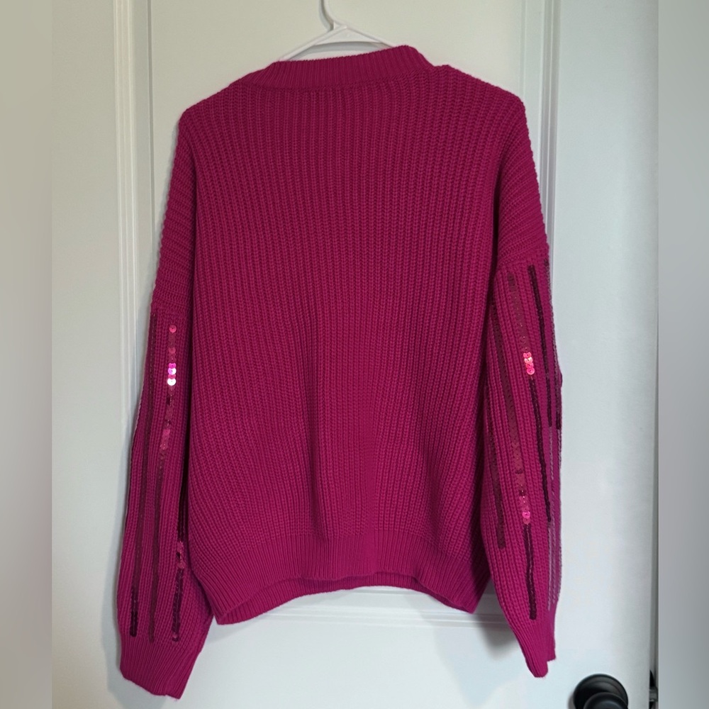 VICI Sequin Embellished Pink Oversize Sweater - Picture 5 of 9